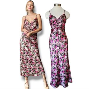 Eesome colorful pink floral Maxi Dress size small